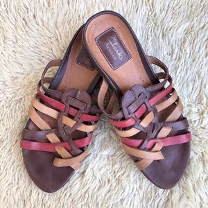 Clark’s Artisan Leather Slide On Sandals Size 8